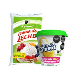 Combo Cremoso: Crema de Leche Uht x 870 g + Queso Crema x 400 g