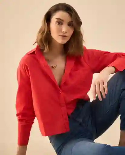 Camisa Hibisco Rojo Medio Talla L 412G016 Esprit