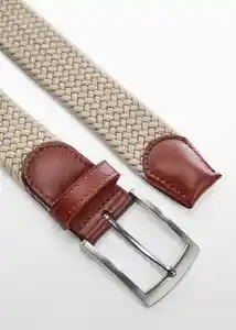 Cinturón Elástico Beige Talla 90 Hombre Mango