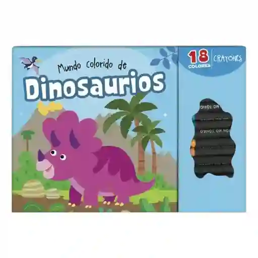 Mundo Colorido Con 18 Crayones. Dinosaurios