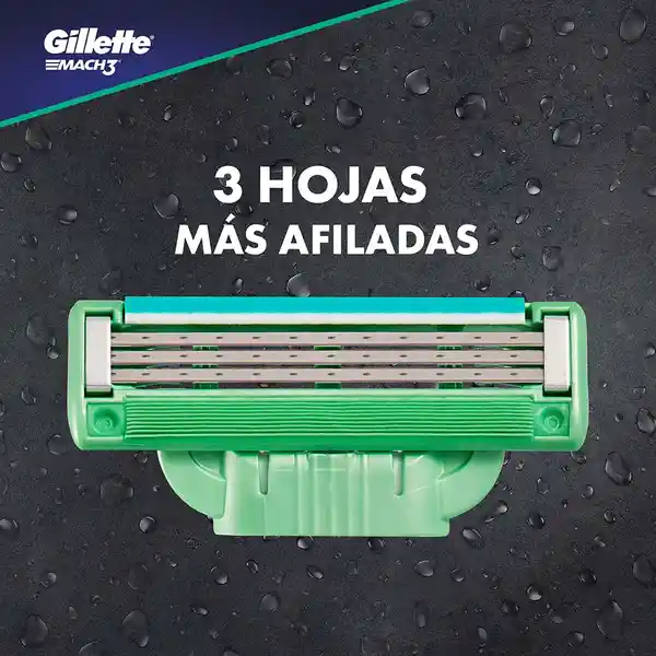 Gillete Repuesto Mach3 x 4 + Gel Afeitar