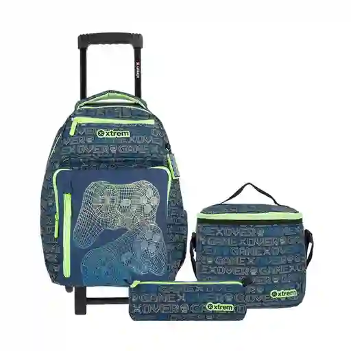 Xtrem Set Mochila Run 4xt Trolley Blue Gamer