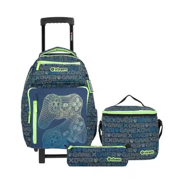 Xtrem Set Mochila Run 4xt Trolley Blue Gamer