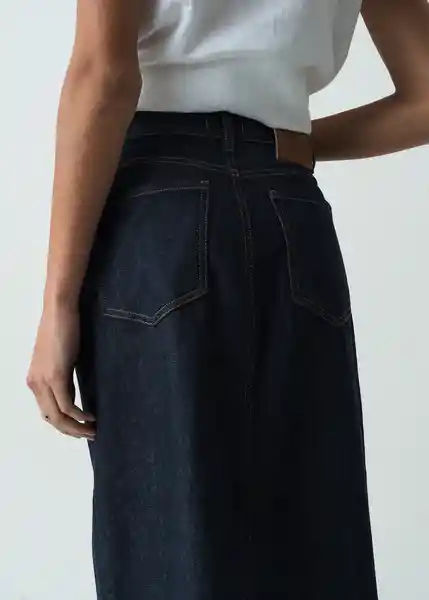 Falda Ecru Mujer Azul Índigo Medio Talla 6 442G371 Naf Naf