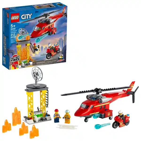 Lego Set de Construcción Helicóptero de Rescate de Bomberos