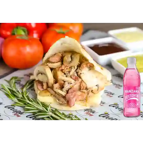 Combo Arepa Mixta + Manzana 300 ml