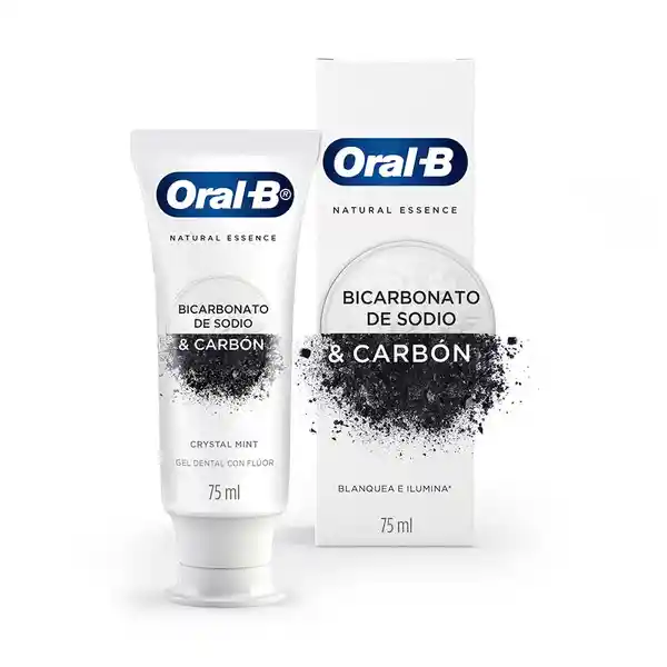 Crema Dental Blanqueadora Oral-B Natural Essence Bicarbonato De Sodio & Carbón 75 ml / 90 g