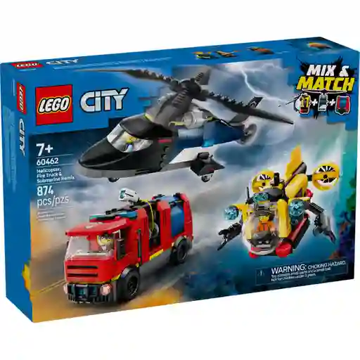 Set de Construcción Helicóptero Camión y Submarino Lego