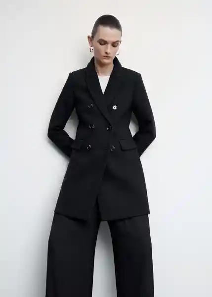 Abrigo Dali Negro Talla 18 Mujer Mango