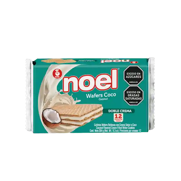 Noel galleta wafers coco x 264 gramos