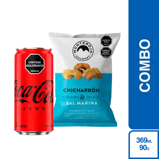 Combo Chicharron Carnudo Sal Marina 90G+Coca Cocola Zero Lata