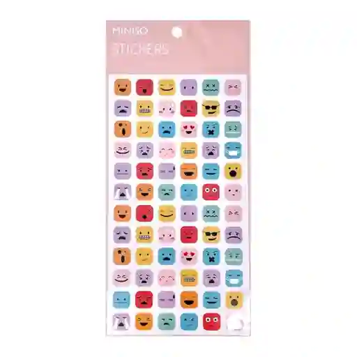Sticker Serie Emoji Rosa Miniso