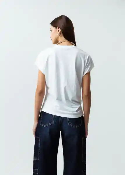 Camiseta Mujer Crudo Puro Claro Talla S 502G004 Naf Naf