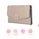 Cartera Para Mujer Con Hebilla Dorada Beige Serie Miniso