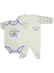 Oggi Set Body + Pijama Bebé 0/0 Meses - Beige