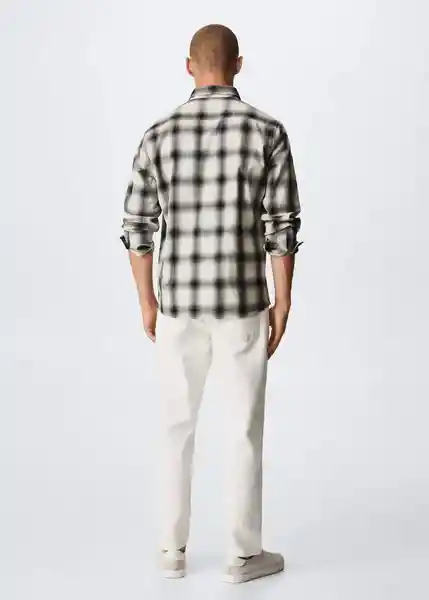 Camisa Pigna Offwhite Talla L Hombre Mango