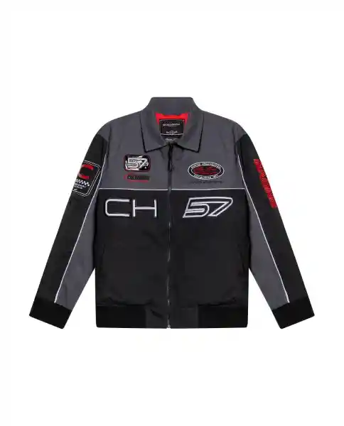 Chaqueta Racing Aviator Masculino Gris Galaxia Talla M Chevignon