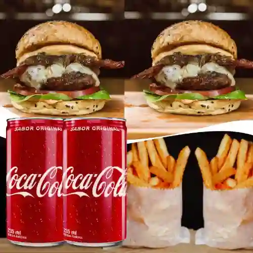 2 Holly Burger, 2 Coca-cola y Papas