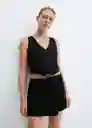 Falda Diplo Negro Talla XL Mujer Mango