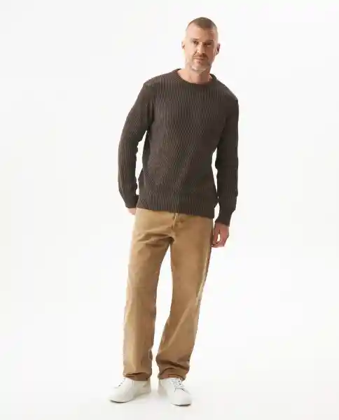 Suéter Mix Masculino Café Cebada Claro Talla L Chevignon