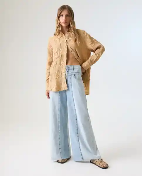 Camisa Mujer Beige Talla L 612G004_BEI151220 Americanino