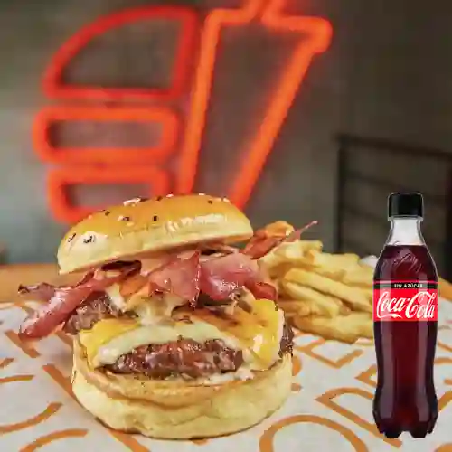 Combo Hamburguesa Double Bacon +Cocacola S/az 500ml
