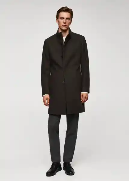 Abrigo Funnel Marrón Talla M Hombre Mango