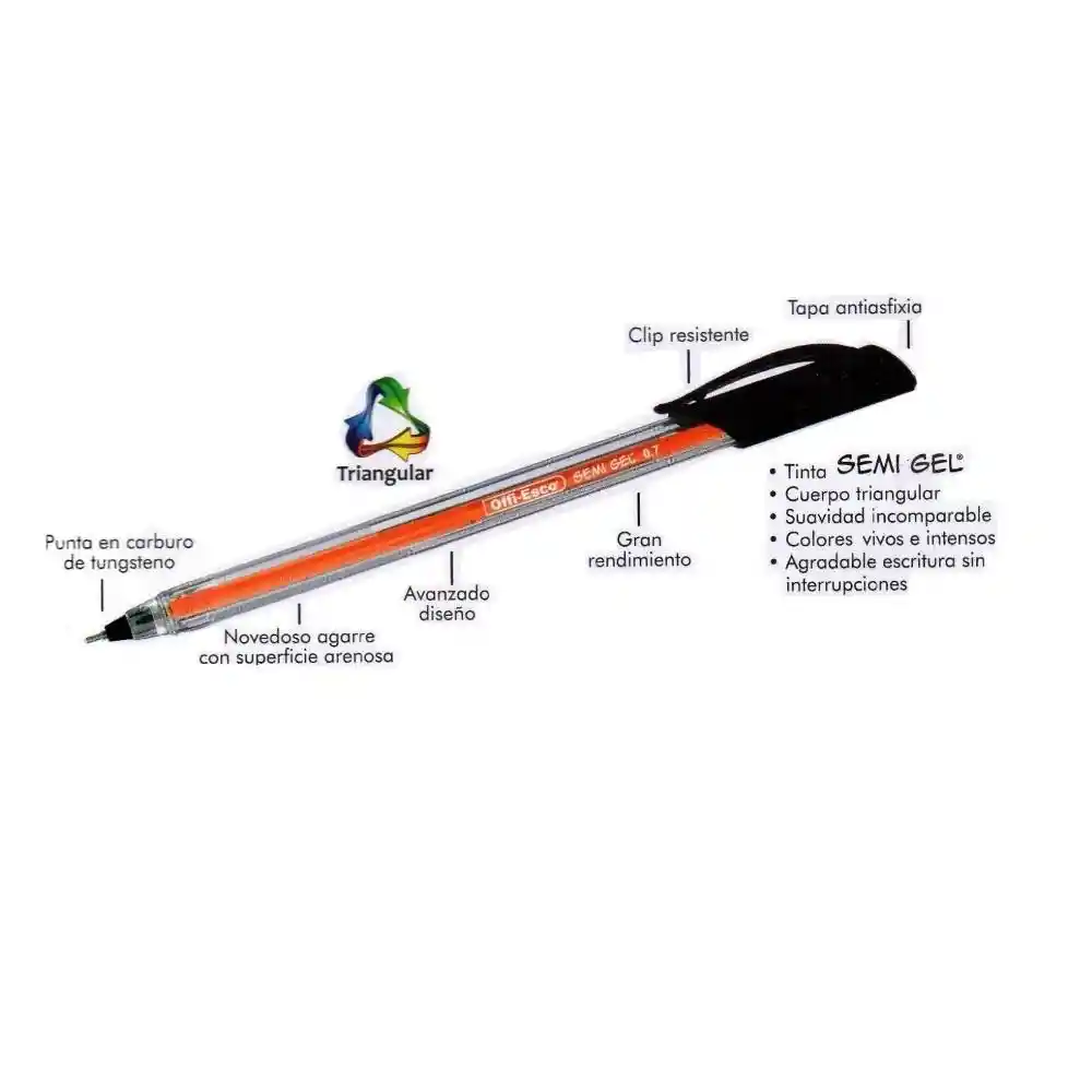 Bolígrafo 0.7 Negro Offi-esco