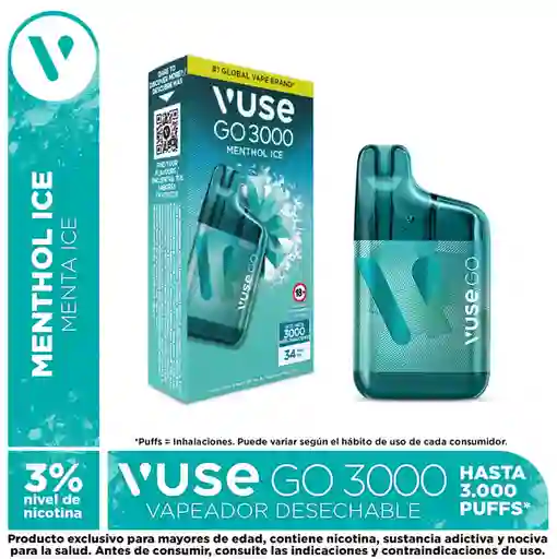 Vuse Go Vapeador 3000 Menthol Ice