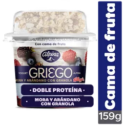 Yogurt Griego Mora y Arándano con Granola