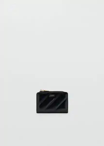 Billetera P Diagonal Negro Talla 99 Mujer Mango