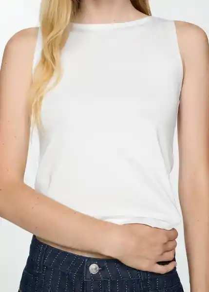 Top Texas Blanco Talla M Mujer Mango