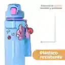 Vaso Plástico Con Correa y Funda Serie Cooky Azul Bt21 Miniso