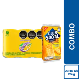 Combo Gaseosa Quatro Toronja 6 Und + Club Social Queso 144 g