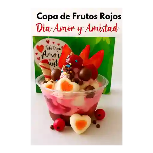Vaso frutos rojos dia amor y amistad