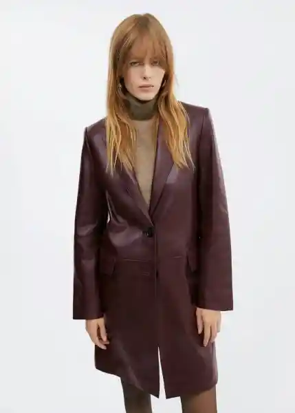 Abrigo Kate Burdeos Talla XS Mujer Mango