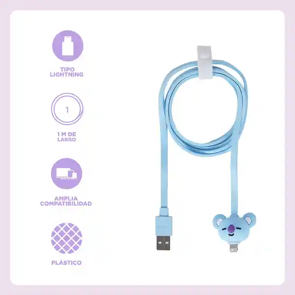 Cable de Carga y Datos 8Pin Serie Bt21 Koya Miniso