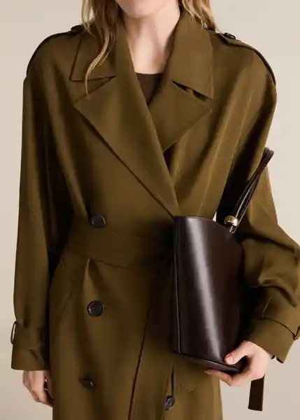 Abrigo Trench Adelaida Khaki Talla M Mujer Mango