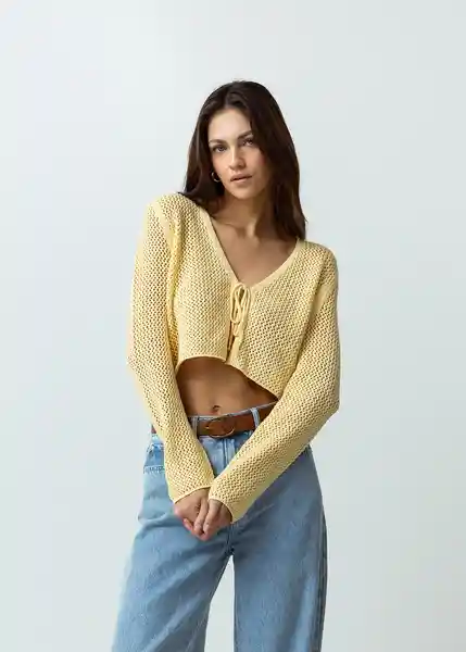 Blusa Tejido Mujer Amarillo Venecia Talla M Naf Naf