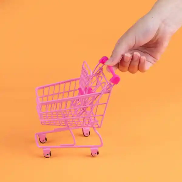 Organizador de Acero Carrito de Compras Rosa Miniso