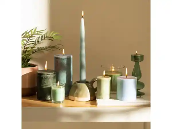 Vela Pilar Aroma té Verde 7 x 7.5 cm Casaideas