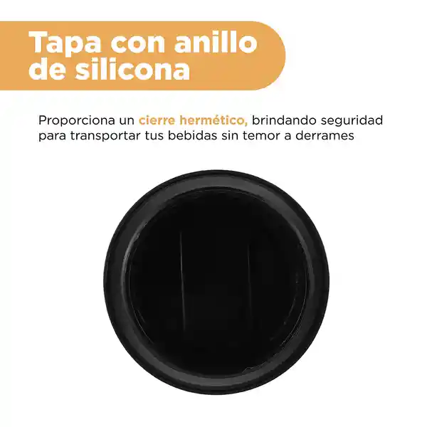 Vaso Acero Asa Dots Negro 500 mL Miniso