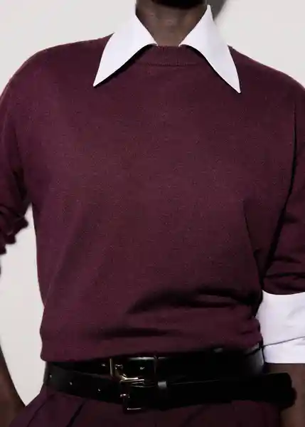 Saco Jersey Mili Vino Talla S Mujer Mango