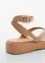 Sandalias Tila Camel Talla 39 Mujer Mango