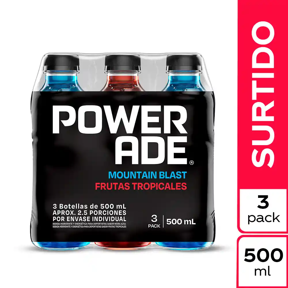 Bebida Hidratante Powerade Surtido 500ML x 3 Unds