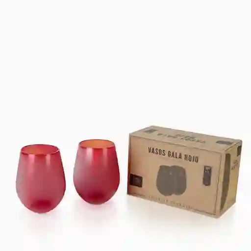 Ambiente Gourmet Set Vaso Gala Rojo Capacidad 670 mL