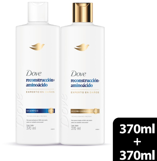 Dove Shampoo y Acondicionador Reconstrucción Completa Aminoácido 740ml
