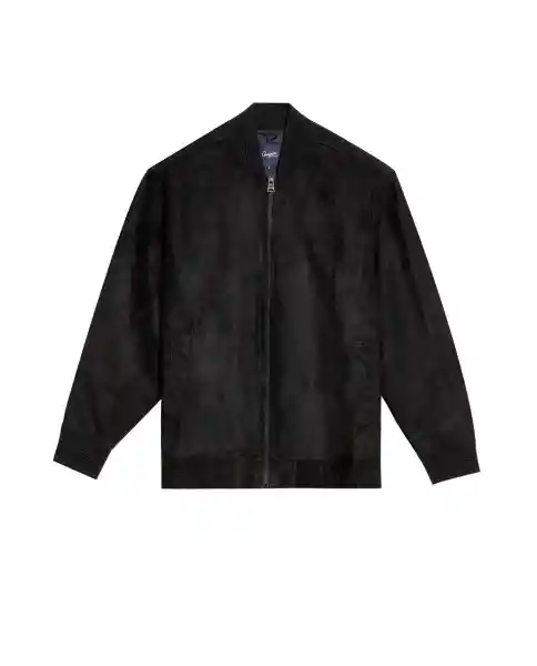Chaqueta Suede Bomber Negro Sombrio Ultraoscuro T.L Chevignon