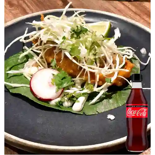 Combo Taco Fish Hoja Lechuga +Cocacola S/az 350ml