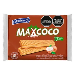 Max Coco Galletas Wafer con Crema de Coco 